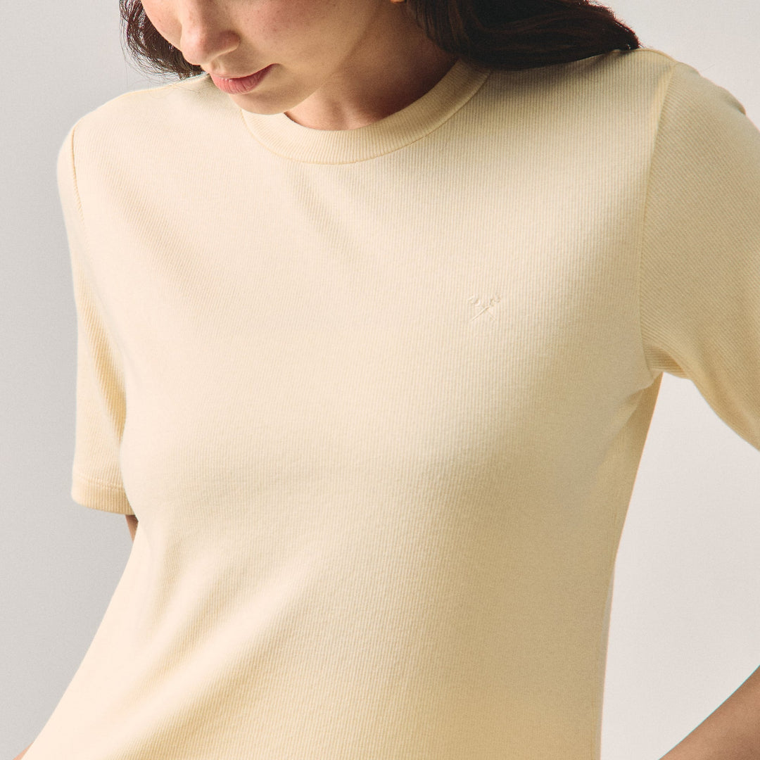 Round Neck Ribbed T-Shirt