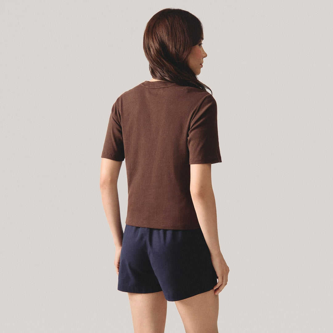 Round Neck Ribbed T-Shirt