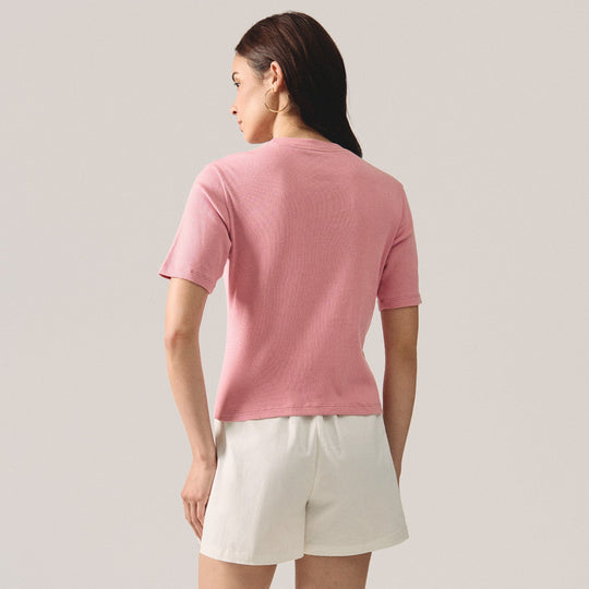 Round Neck Ribbed T-Shirt