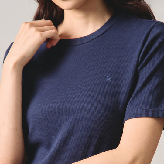 Round Neck Ribbed T-Shirt