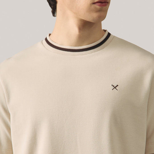 Regular Fit T-Shirt With Contrast Embossed Tipping