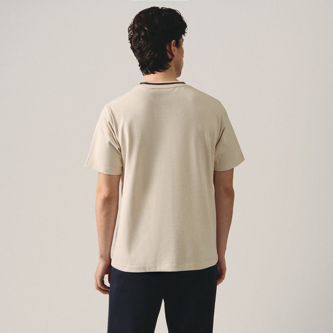 Regular Fit T-Shirt With Contrast Embossed Tipping