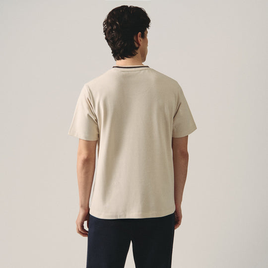 Regular Fit T-Shirt With Contrast Embossed Tipping