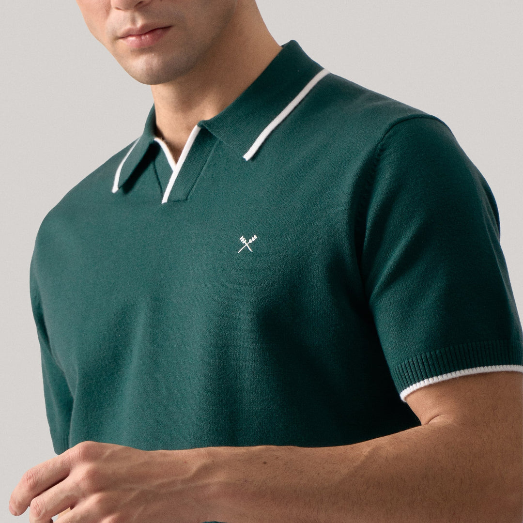 Regular Fit Tipped V-Placket Polo Shirt