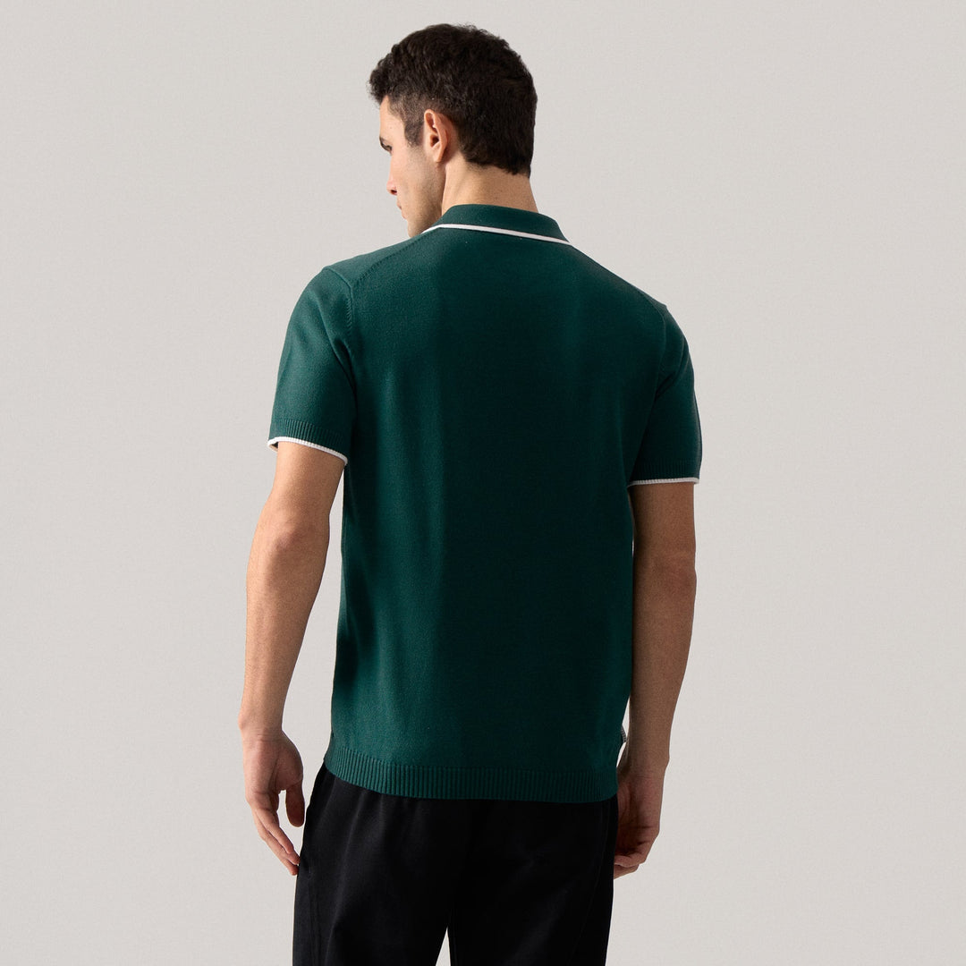 Regular Fit Tipped V-Placket Polo Shirt