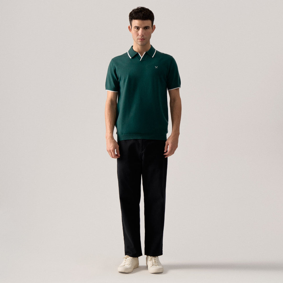 Regular Fit Tipped V-Placket Polo Shirt