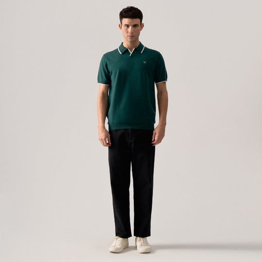 Regular Fit Tipped V-Placket Polo Shirt