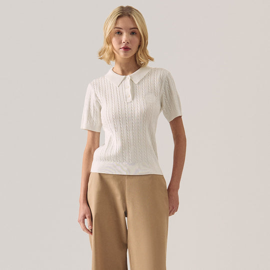 Cable Knit Polo