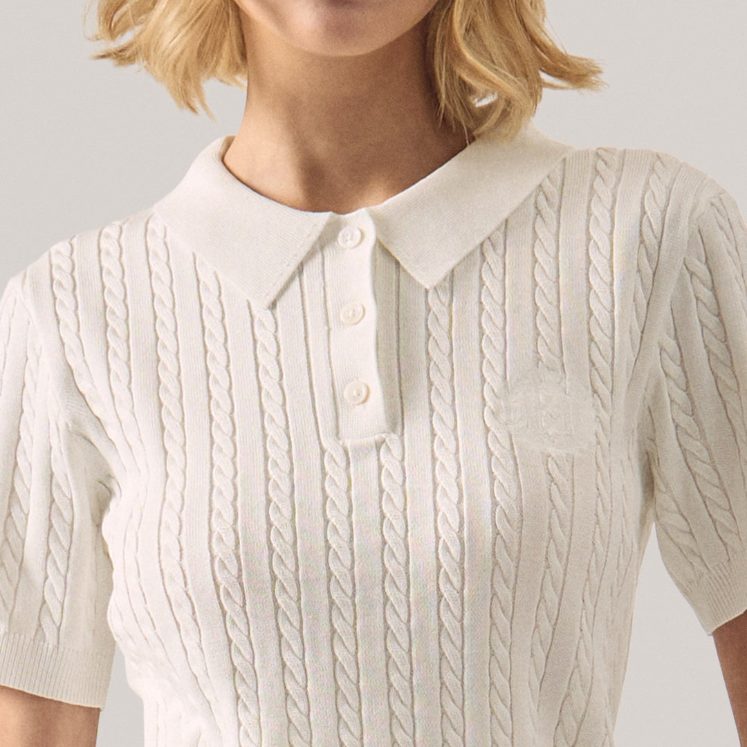 Cable Knit Polo