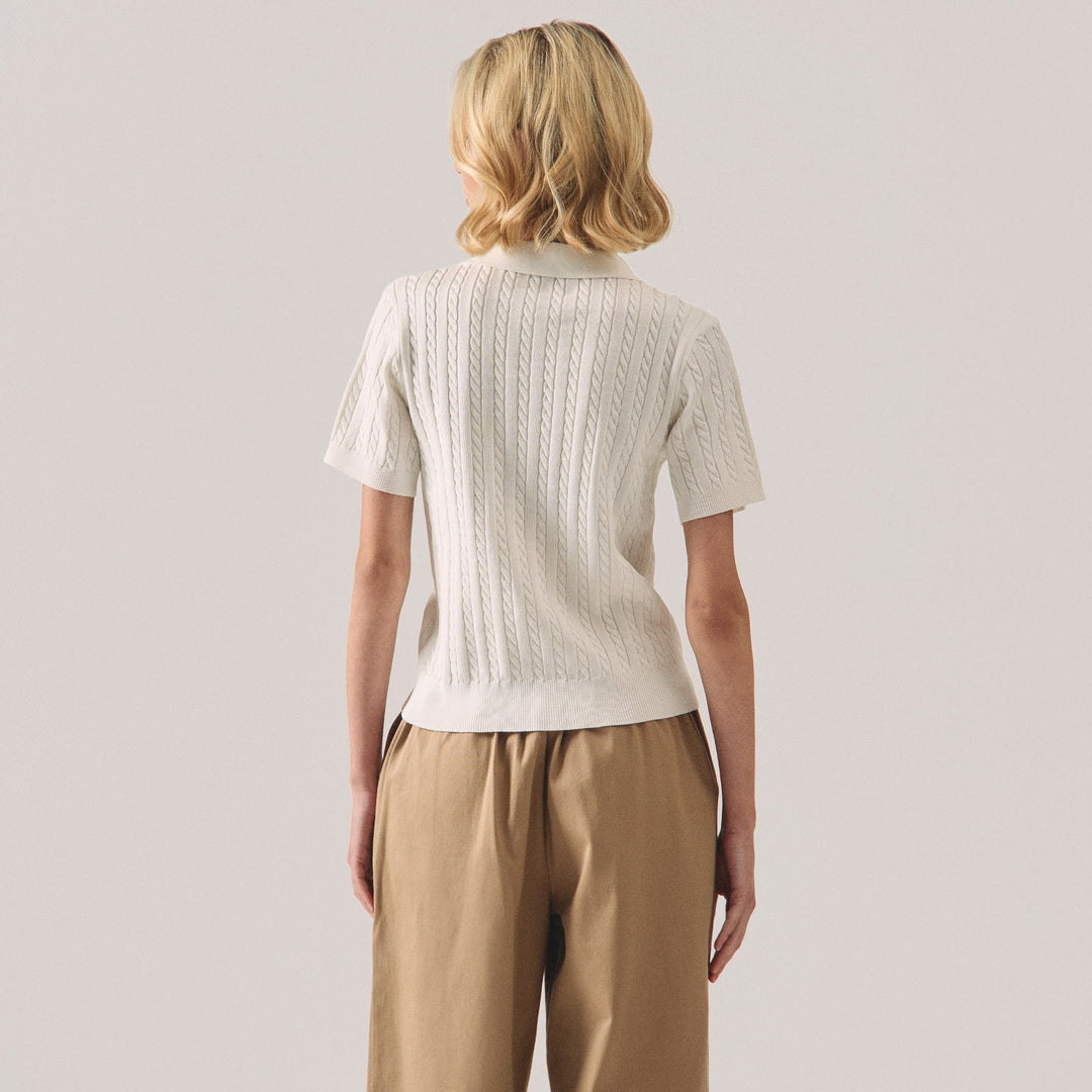 Cable Knit Polo