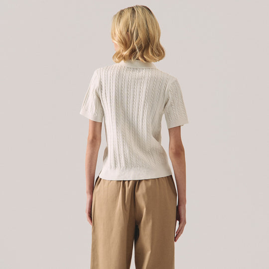 Cable Knit Polo