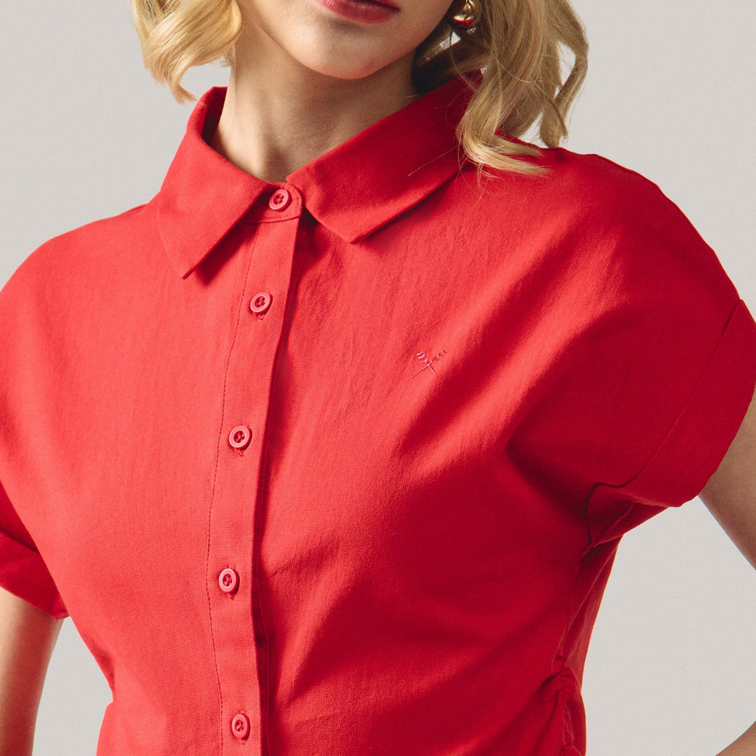 Shirt With Ruching Detail On The Side