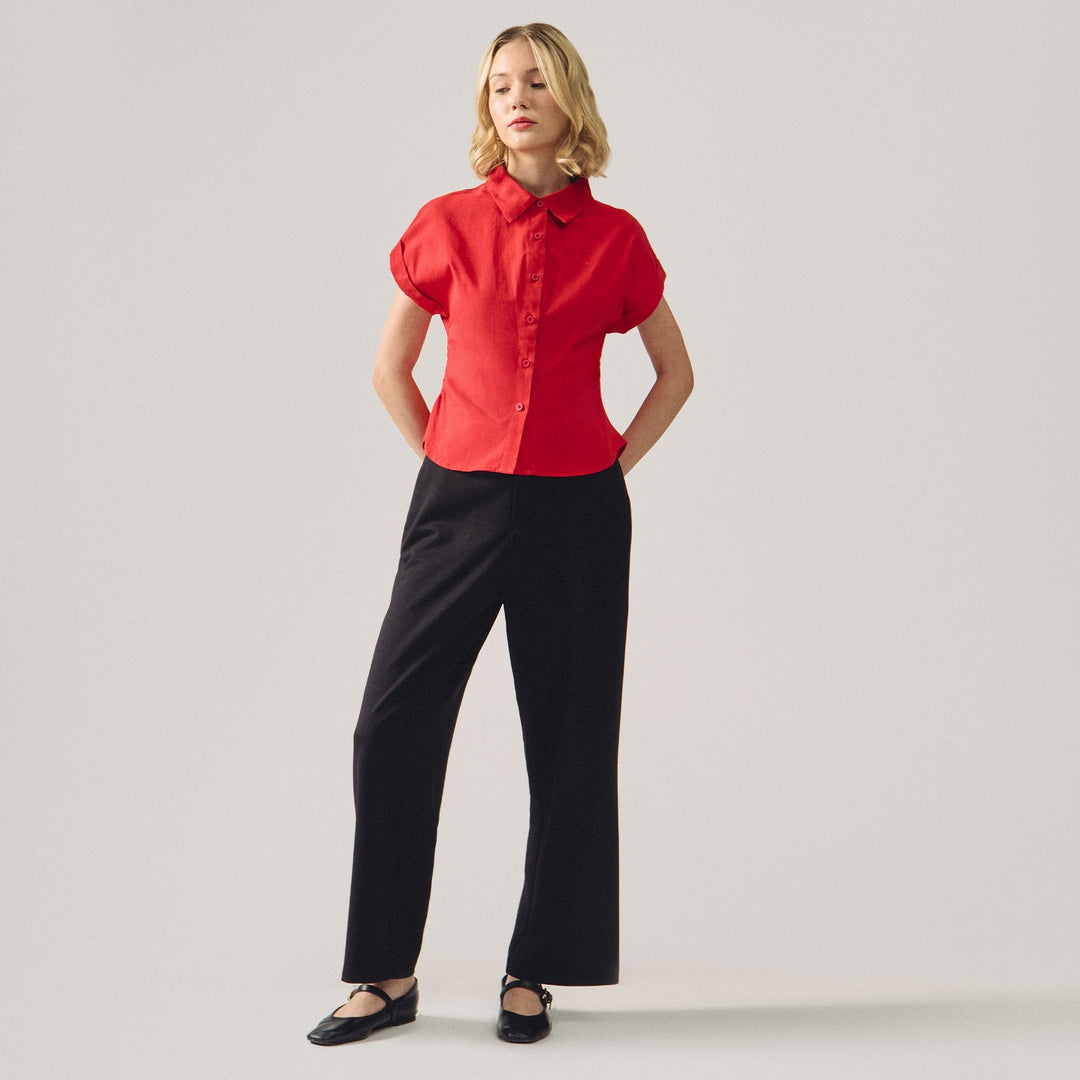 Shirt With Ruching Detail On The Side