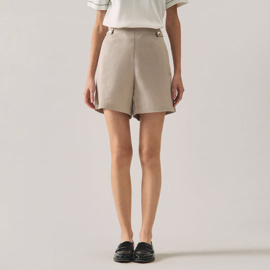 Shorts With Gold Button Details