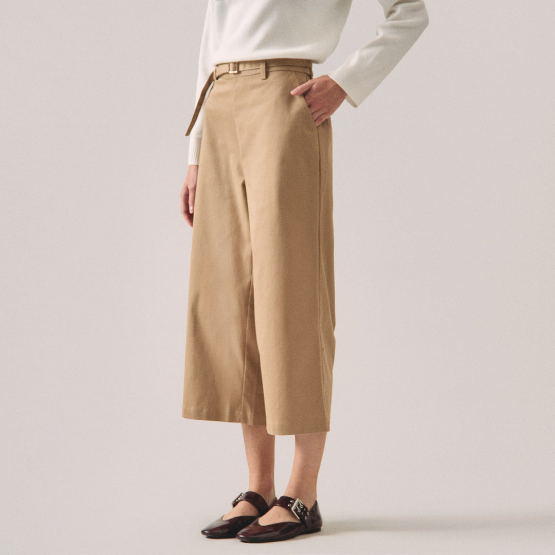 Culottes With Self Fabric Belt