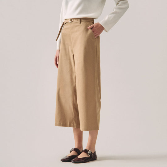 Culottes With Self Fabric Belt