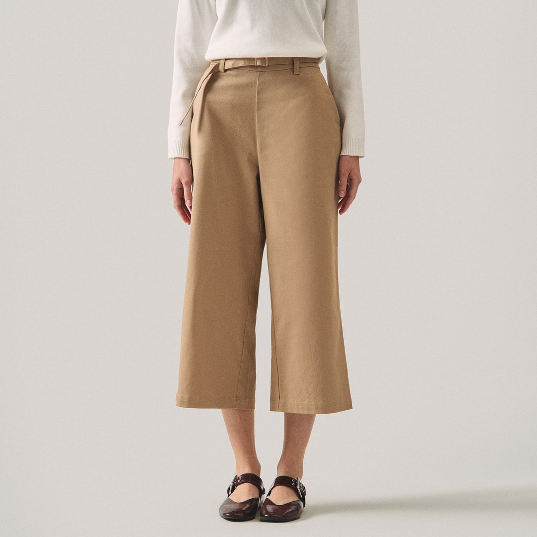Culottes With Self Fabric Belt