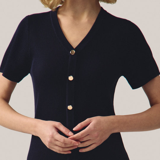 Flat Knit Polo Dress
