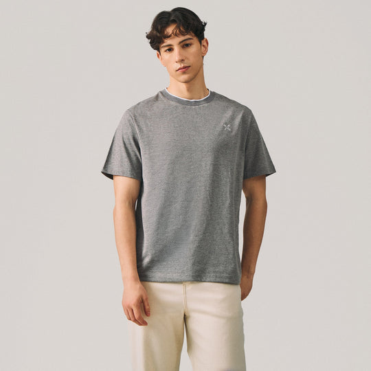 Regular Fit Basic T-Shirt With Contrast Tipping Detail In Single Jersey