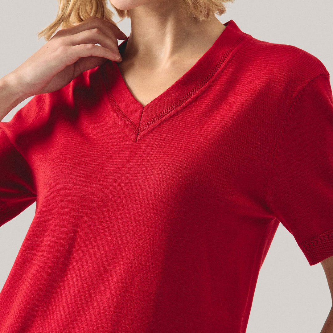 V-Neck Knit Top