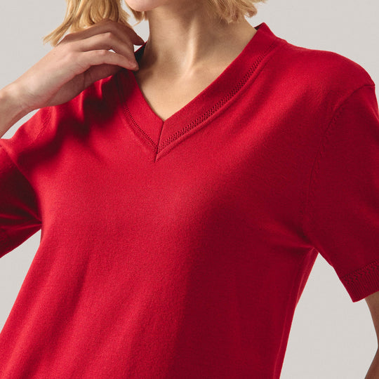 V-Neck Knit Top
