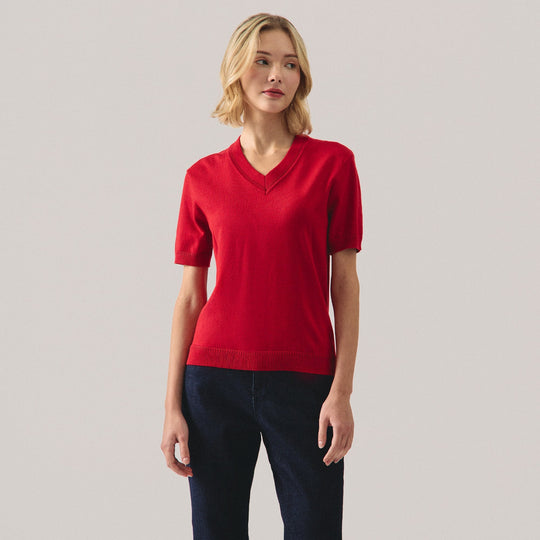 V-Neck Knit Top