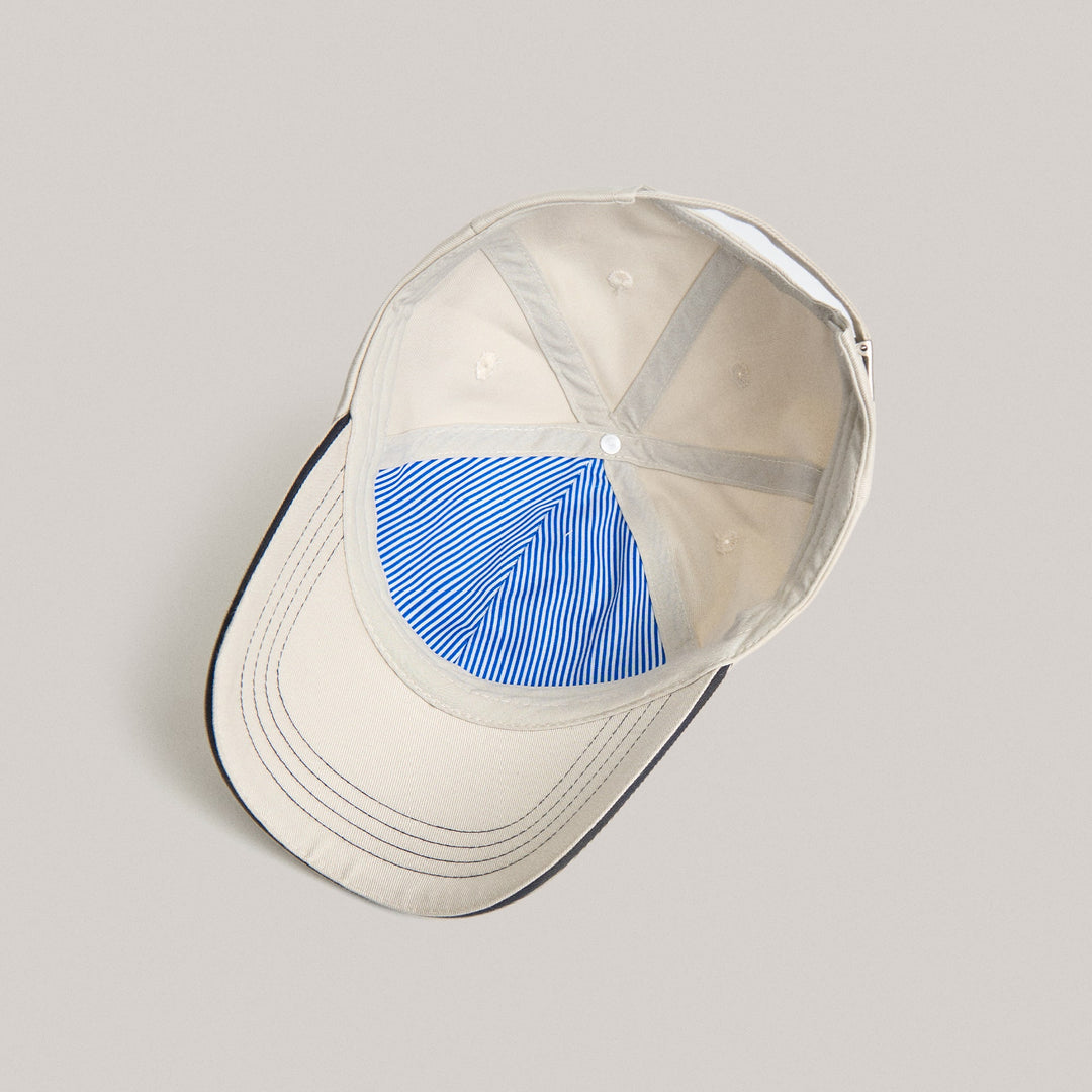 Biker Cap With Contrast Stitching