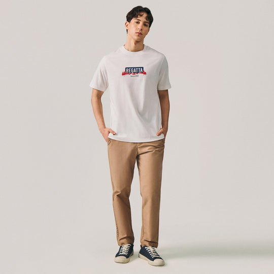 Regular Fit Mountain Chest Print Graphic T-Shirt
