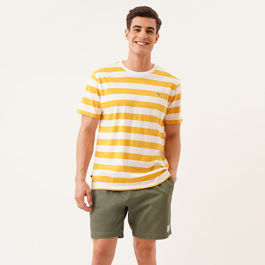 Regular Fit Round Neck T-Shirt In Stripes