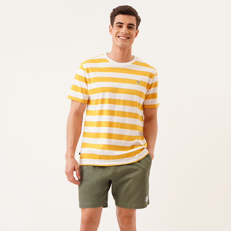 Regular Fit Round Neck T-Shirt In Stripes