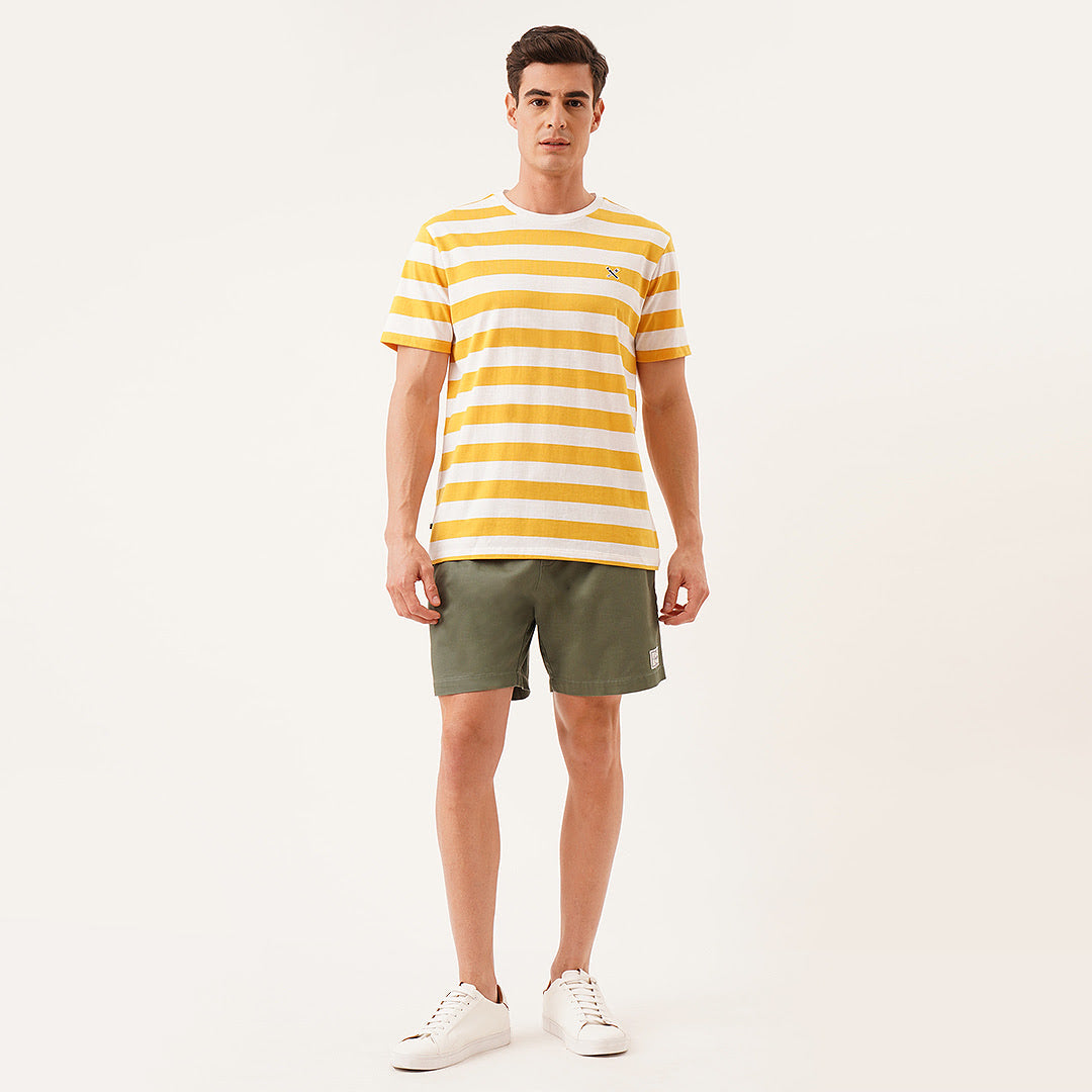 Regular Fit Round Neck T-Shirt In Stripes