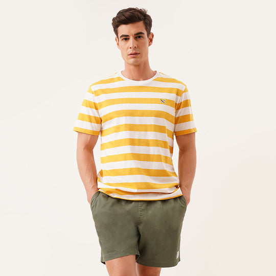 Regular Fit Round Neck T-Shirt In Stripes