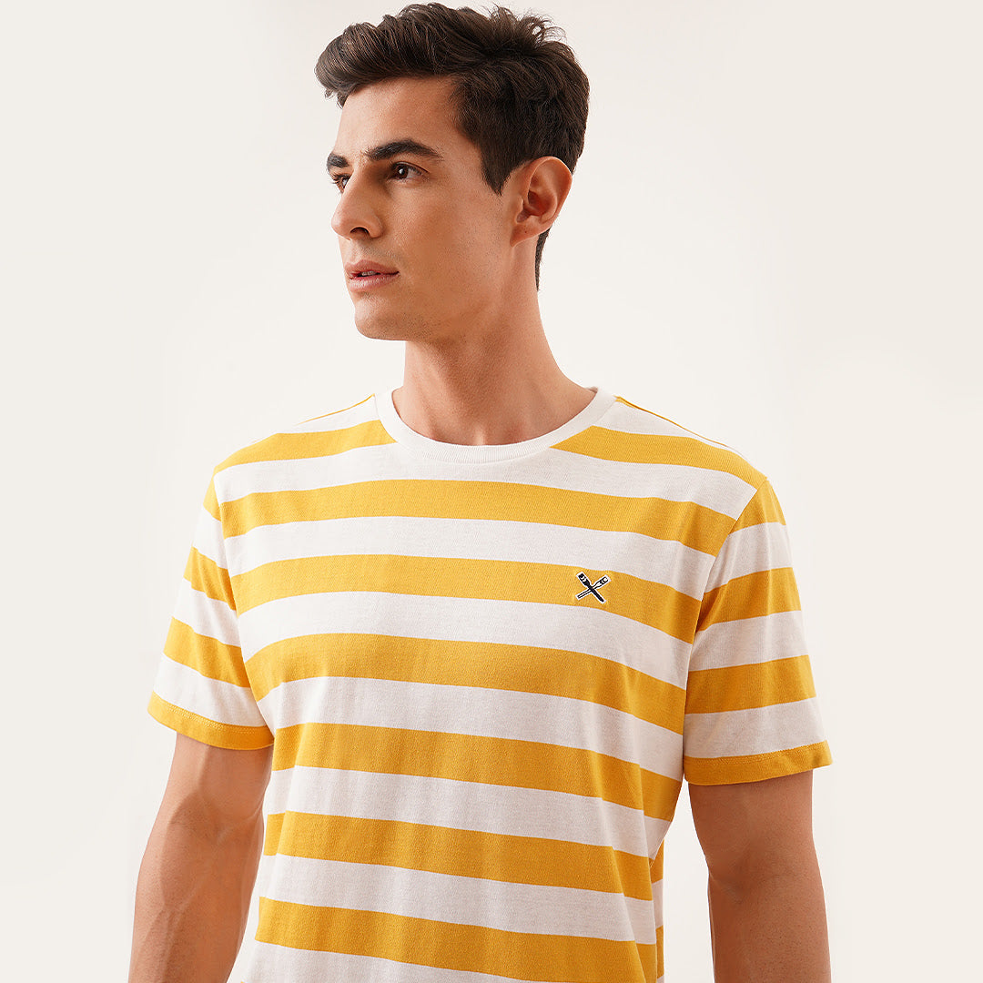 Regular Fit Round Neck T-Shirt In Stripes