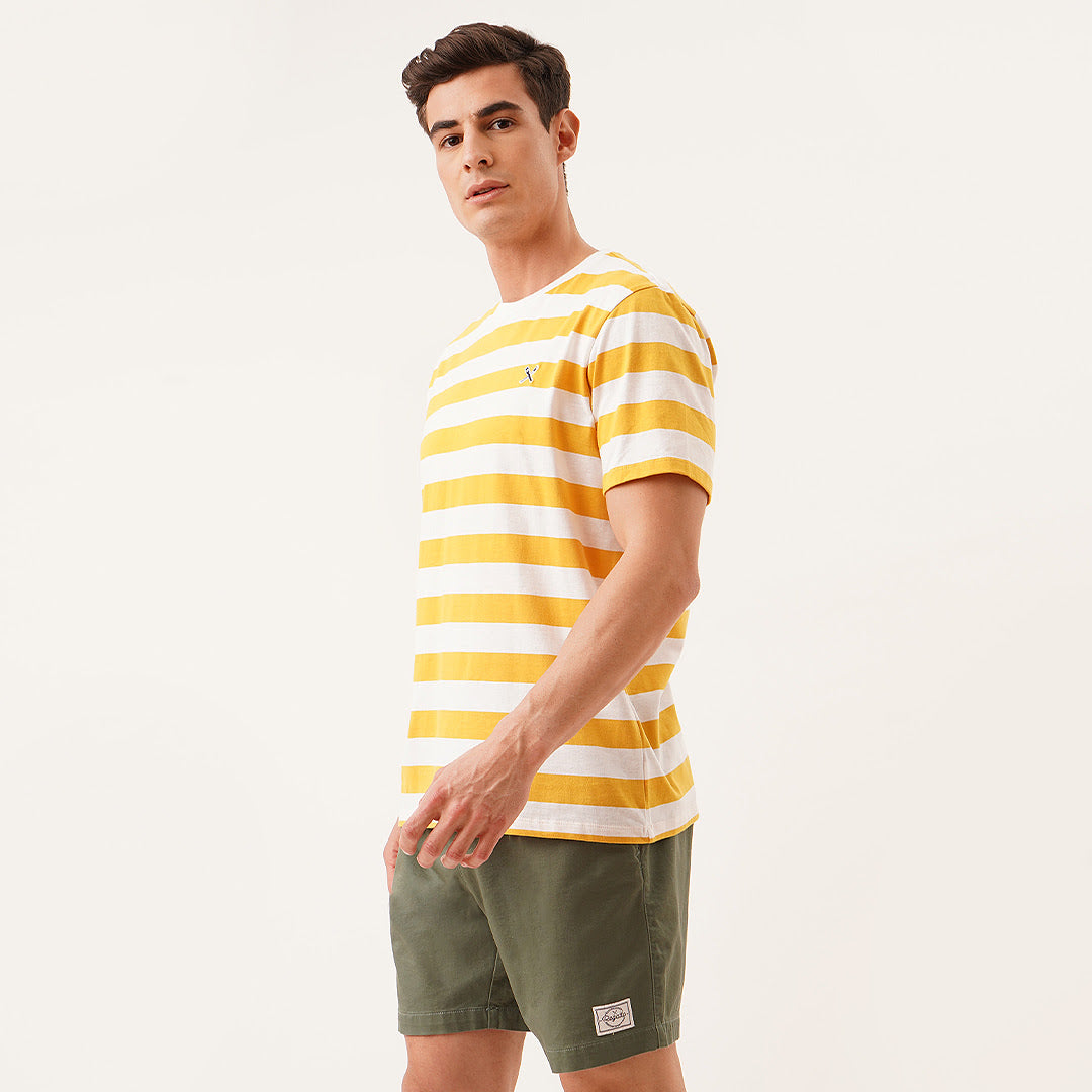 Regular Fit Round Neck T-Shirt In Stripes