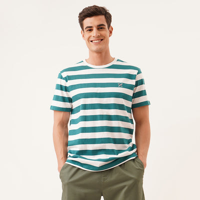Regular Fit Round Neck T-Shirt In Stripes