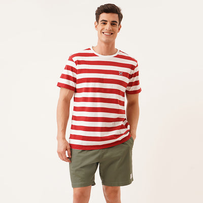 Regular Fit Round Neck T-Shirt In Stripes