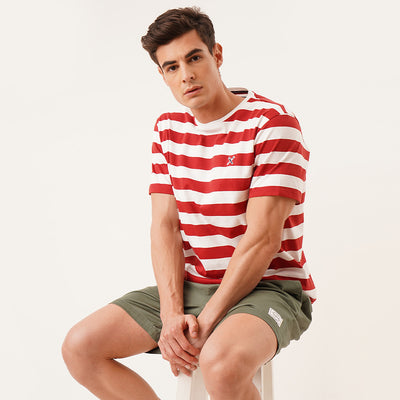 Regular Fit Round Neck T-Shirt In Stripes