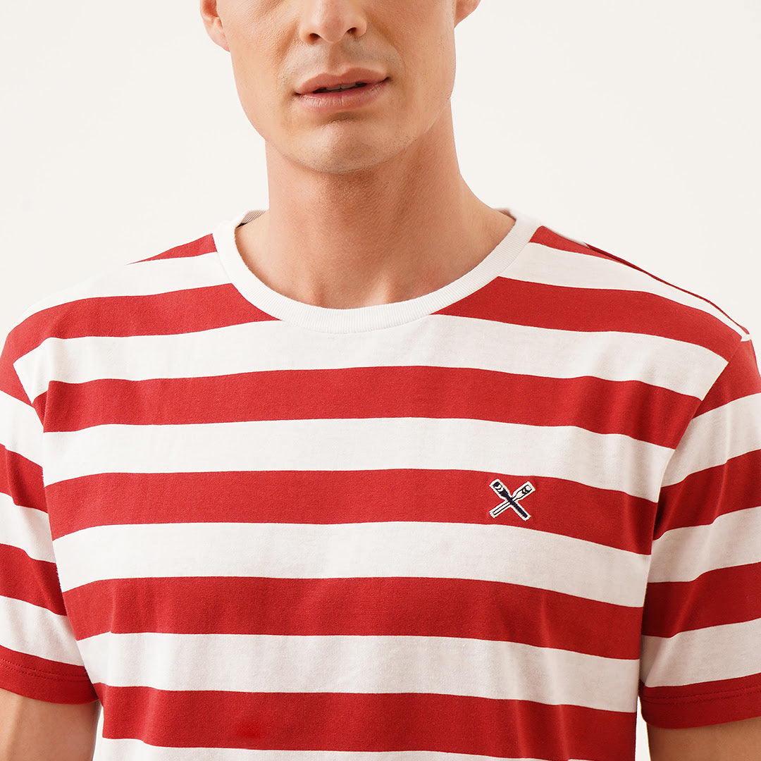 Regular Fit Round Neck T-Shirt In Stripes