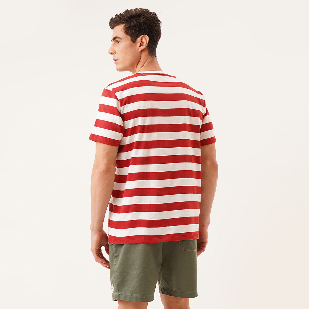 Regular Fit Round Neck T-Shirt In Stripes