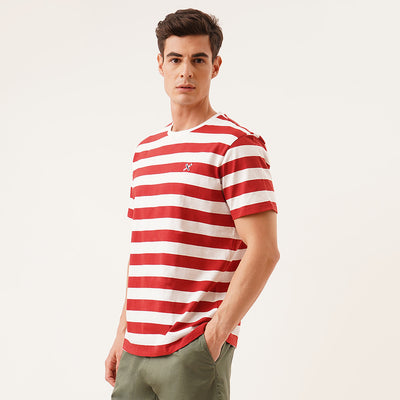 Regular Fit Round Neck T-Shirt In Stripes