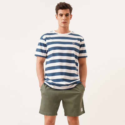 Regular Fit Round Neck T-Shirt In Stripes