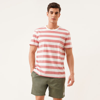 Regular Fit Round Neck T-Shirt In Stripes