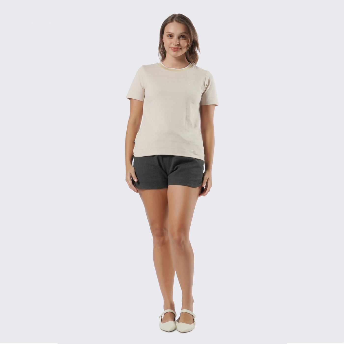Textured T-Shirt With Neck Detail