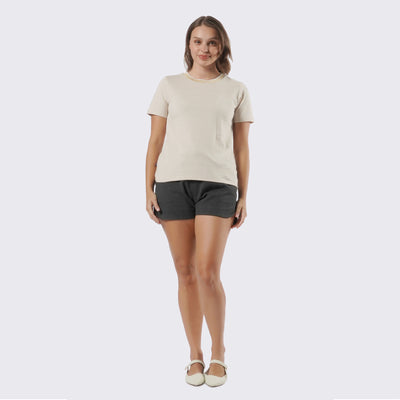Textured T-Shirt With Neck Detail