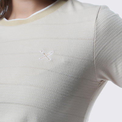 Textured T-Shirt With Neck Detail