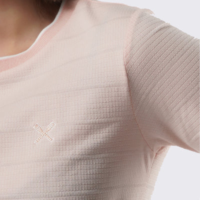 Textured T-Shirt With Neck Detail